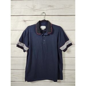Inimigo Men's Blue‎ Cotton Short Sleeve Button Front Collar Polo Shirts Size XXL